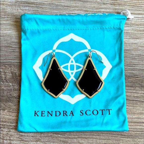 Kendra Scott Alex Gold Drop Black Earrings